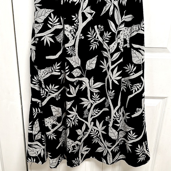 Talbots Black Gray Floral Print Sleeveless Pocket Dress Size 8 - Picture 7 of 8